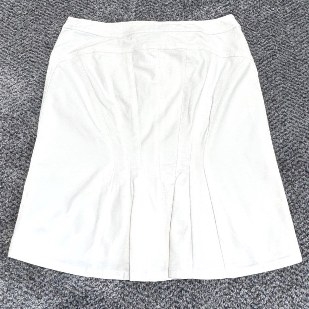 Etcetera Pencil Skirt Size 6 White Cotton Blend Pockets Minimalist Office Chic